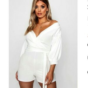 White Short Romper